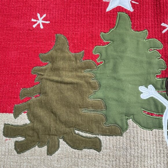 Christmas Snowman Tapestry Accent Rug 24"x36" Applique Throw Mat Cotton NEW - Picture 3 of 12